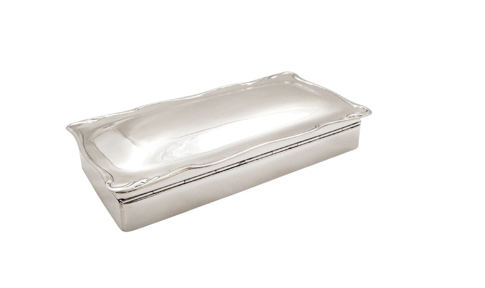 Antique Edwardian Art Nouveau Sterling Silver Table Box 1904 View VII