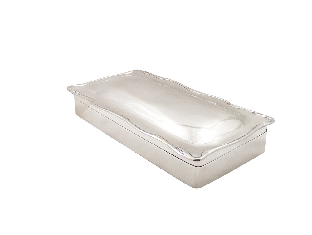 Antique Edwardian Art Nouveau Sterling Silver Table Box 1904 View X