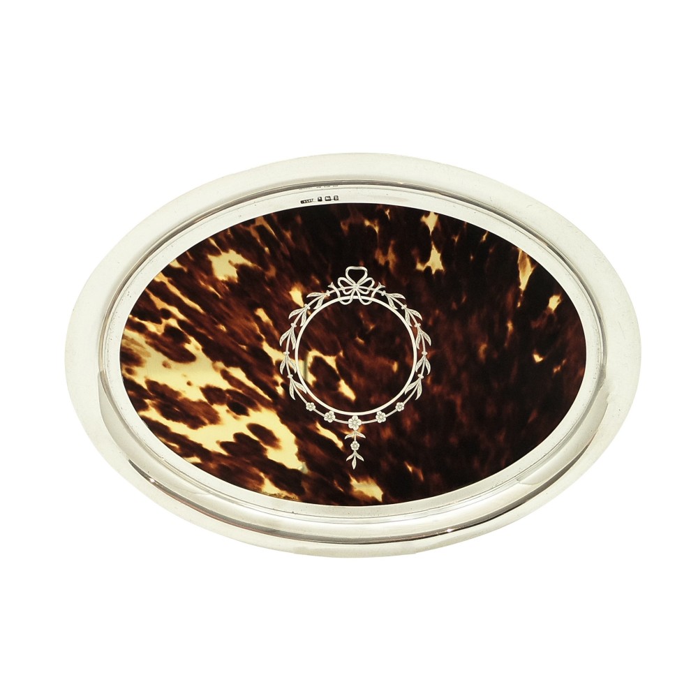 Antique Sterling Silver & Tortoiseshell Dressing Tray 1926