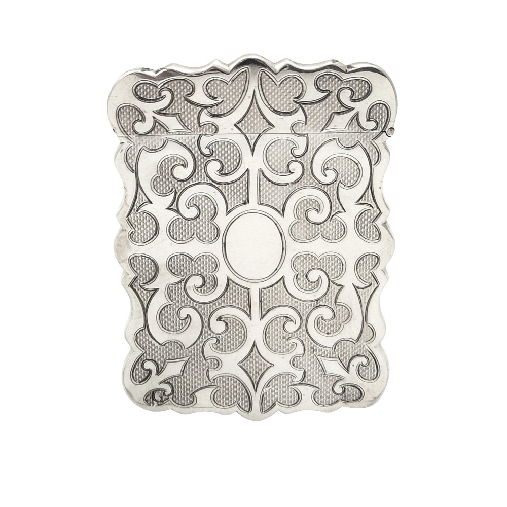Antique Victorian Sterling Silver Card Case 1853