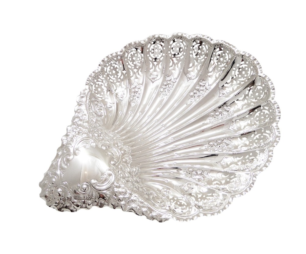 Antique Edwardian Sterling Silver Shell Dish 1905 View VI