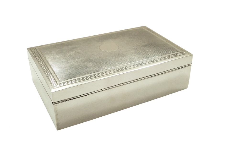 Heavy Antique Sterling Silver Cigarette Box 1918 View V