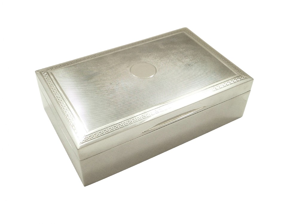 Heavy Antique Sterling Silver Cigarette Box 1918 View VIII