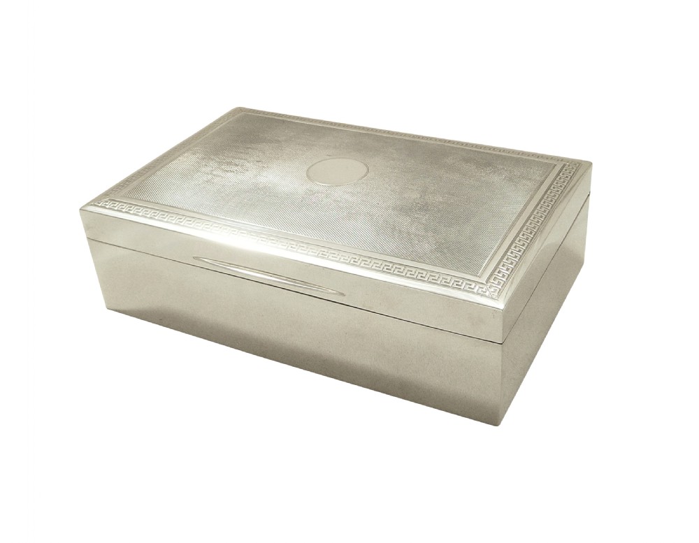 Heavy Antique Sterling Silver Cigarette Box 1918 View X