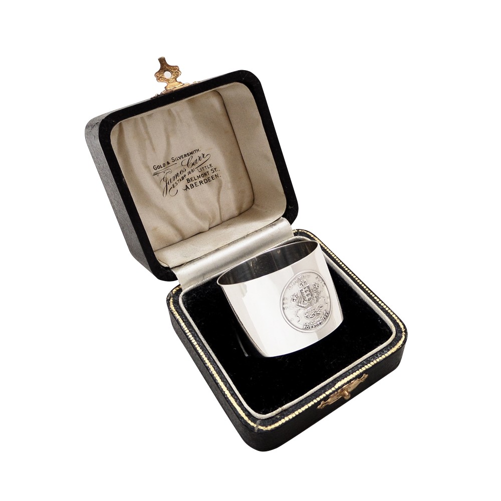 Antique Sterling Silver 'Kennel Club' Napkin Ring in Case 1931