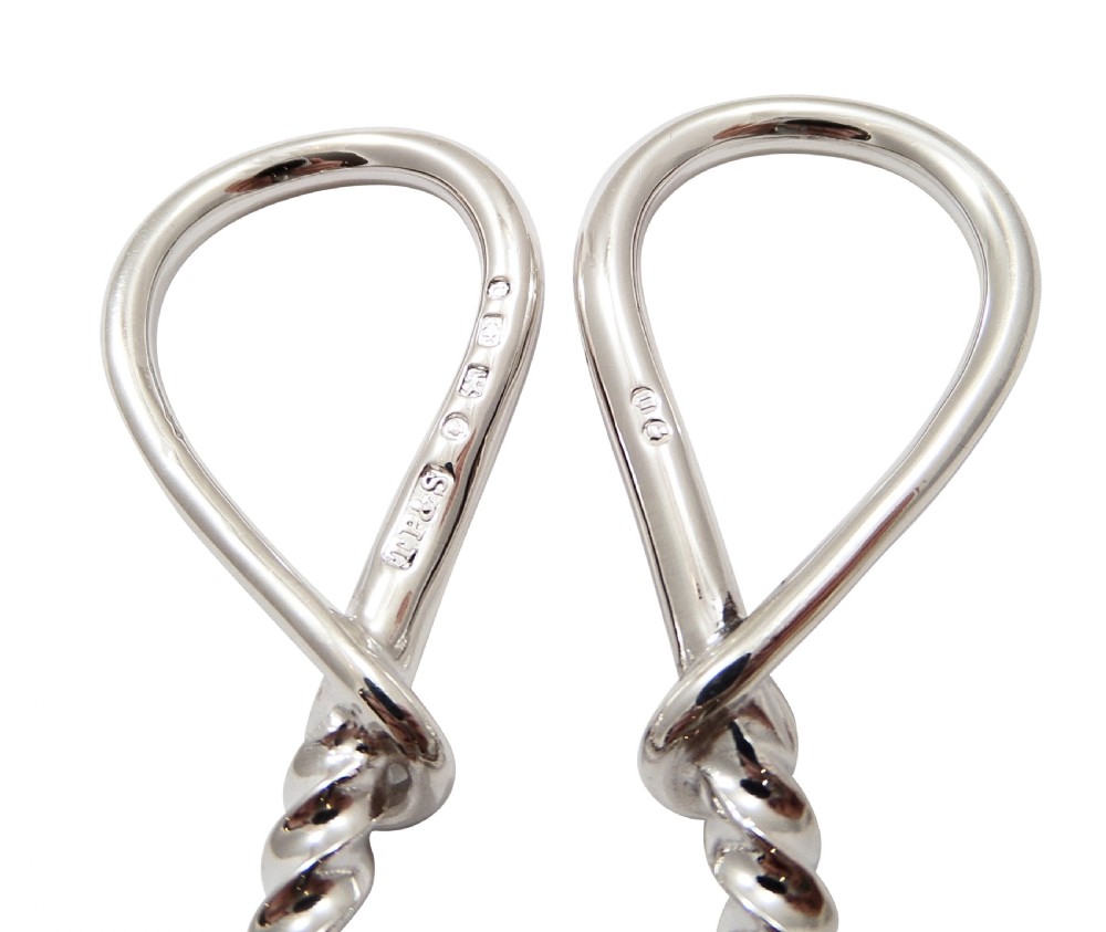 Pair of Antique Victorian Sterling Silver Grape Scissors / Shears in Case 1888 View V