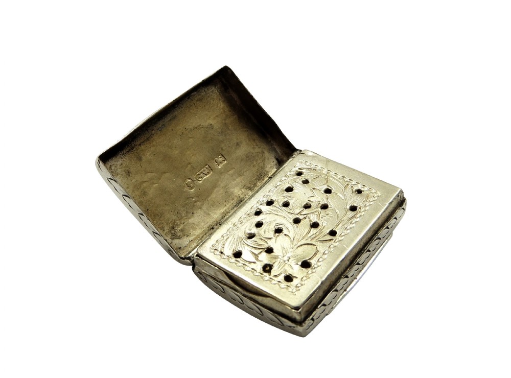 Antique Victorian Sterling Silver Vinaigrette 1841 View VIII