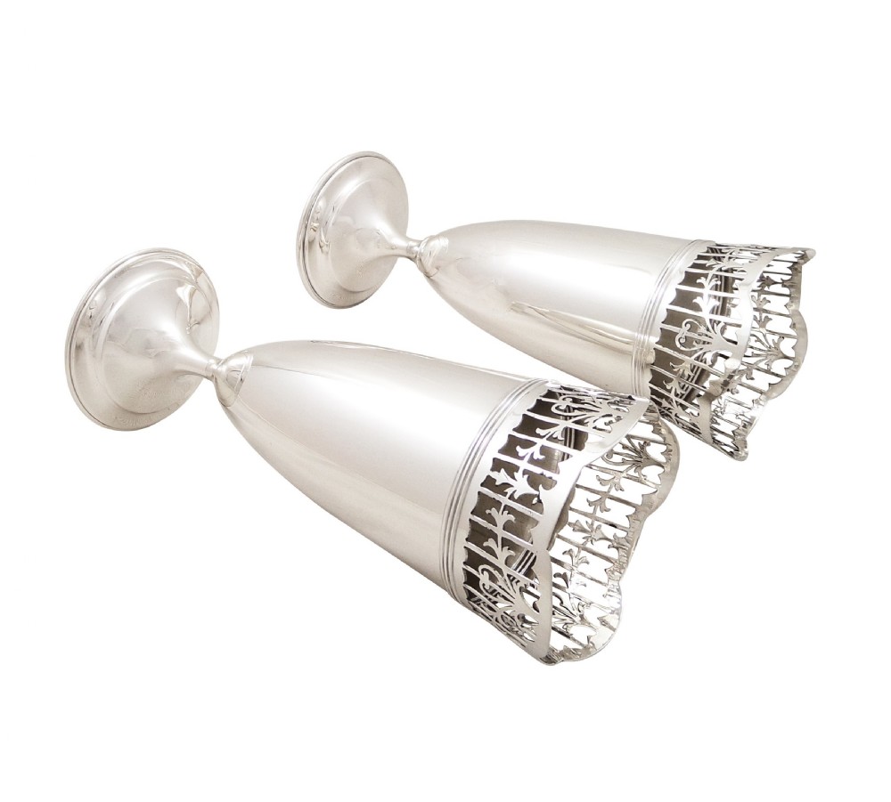 Pair of Antique Sterling Silver 8