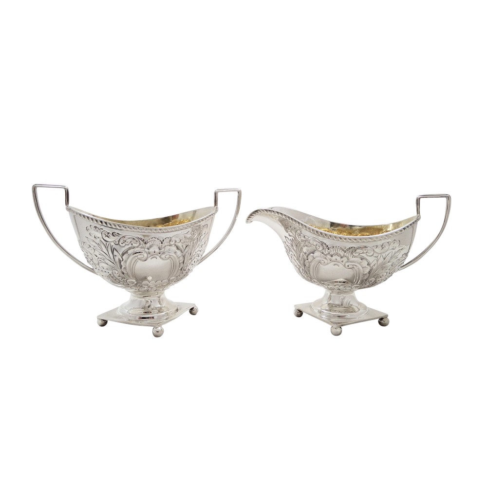 Antique Edwardian Sterling Silver Jug & Bowl 1907