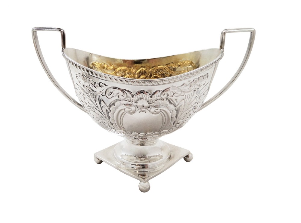 Antique Edwardian Sterling Silver Jug & Bowl 1907 View III