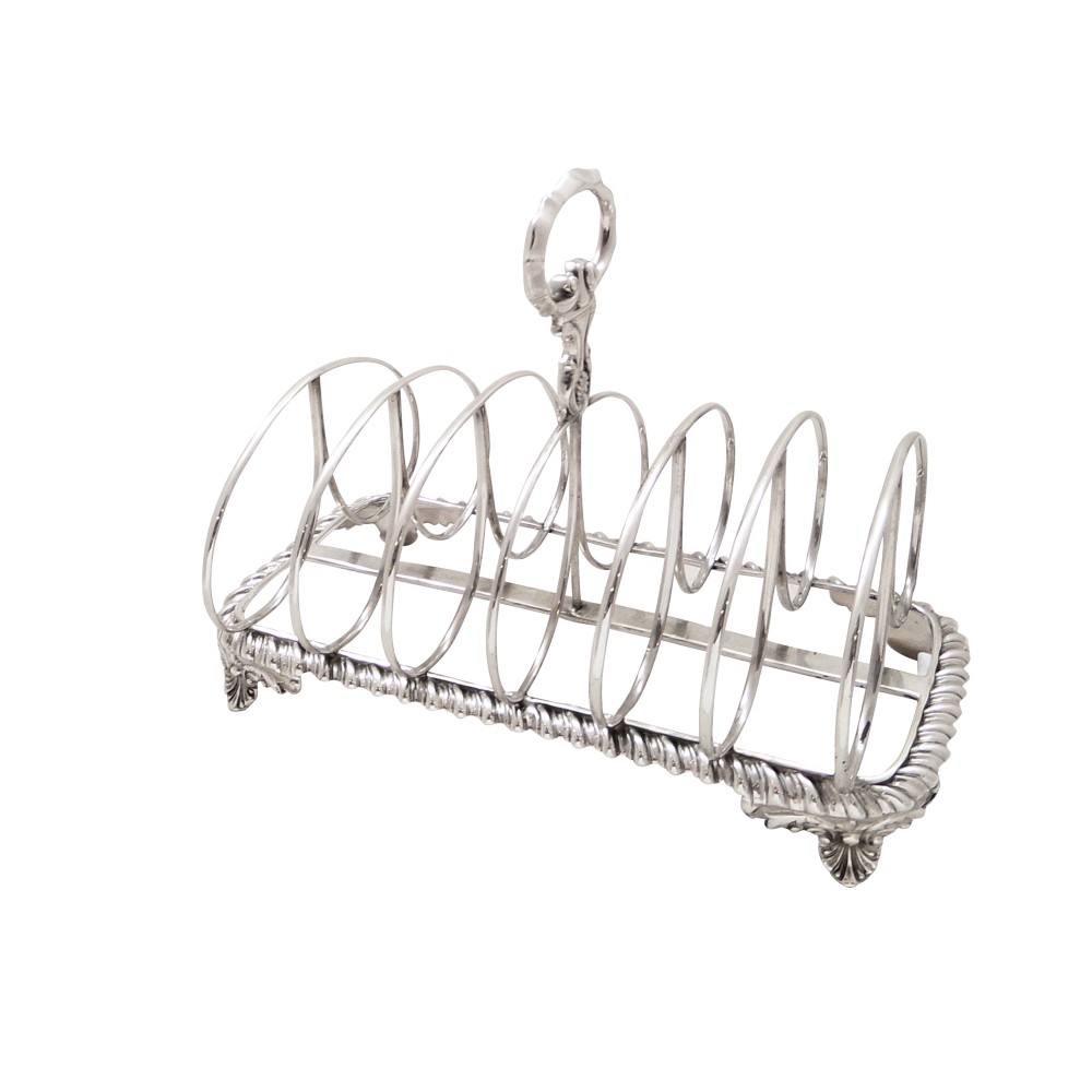 Large Antique William IV Sterling Silver Toast Rack 1835