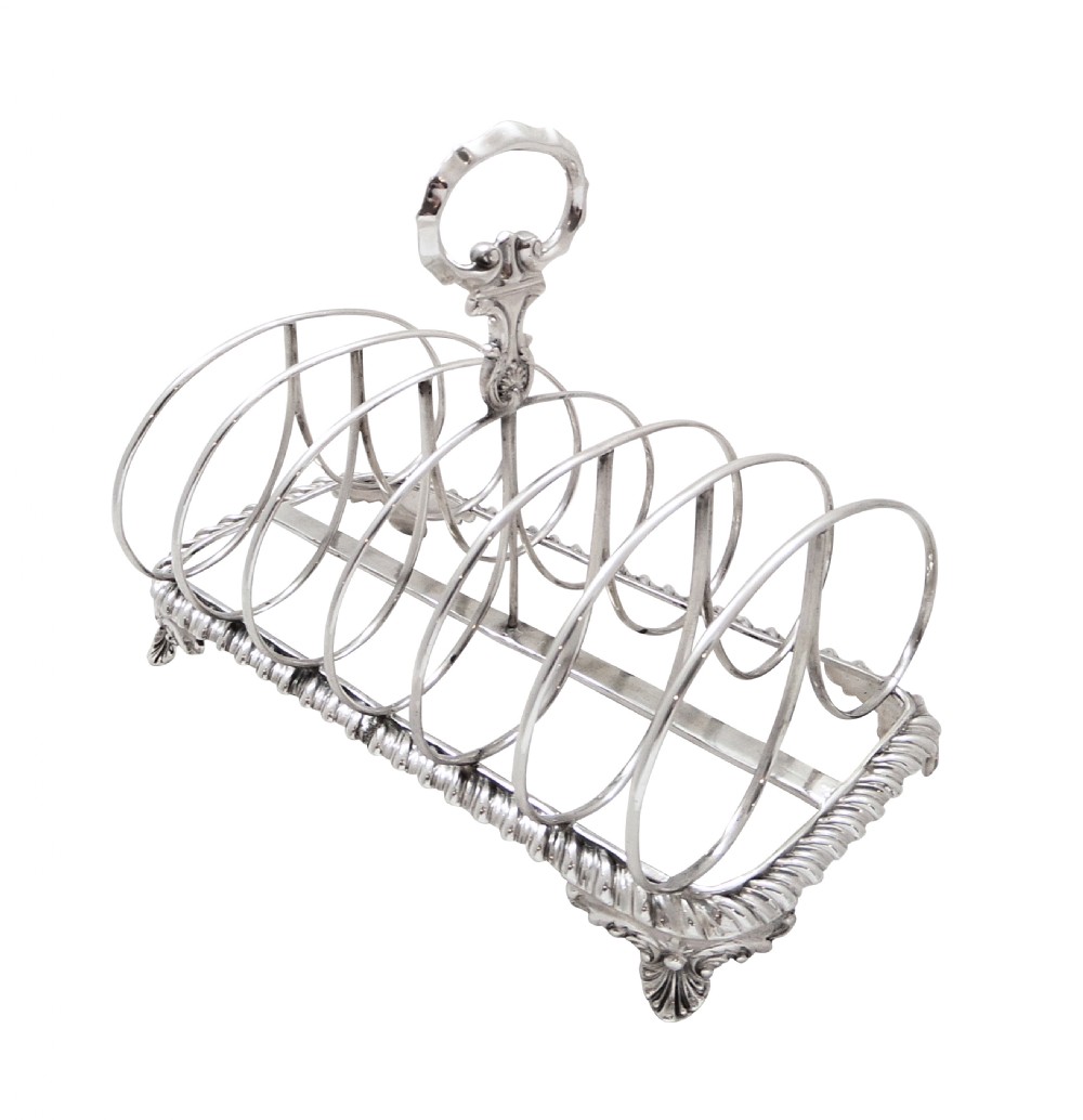 Large Antique William IV Sterling Silver Toast Rack 1835 View X