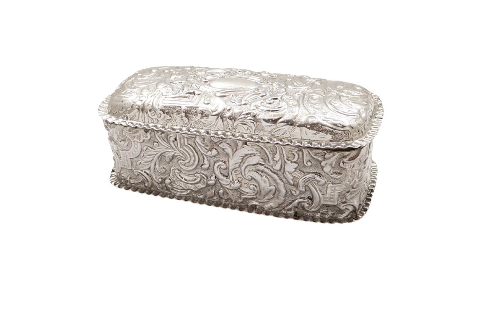 Antique Victorian Sterling Silver Trinket Box 1891 View IX