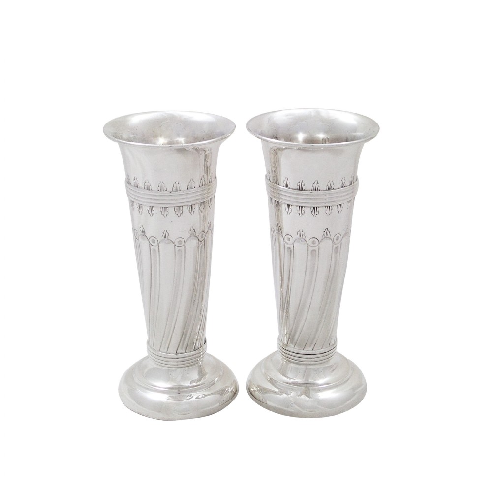Pair of Antique Edwardian Sterling Silver 4 1/2