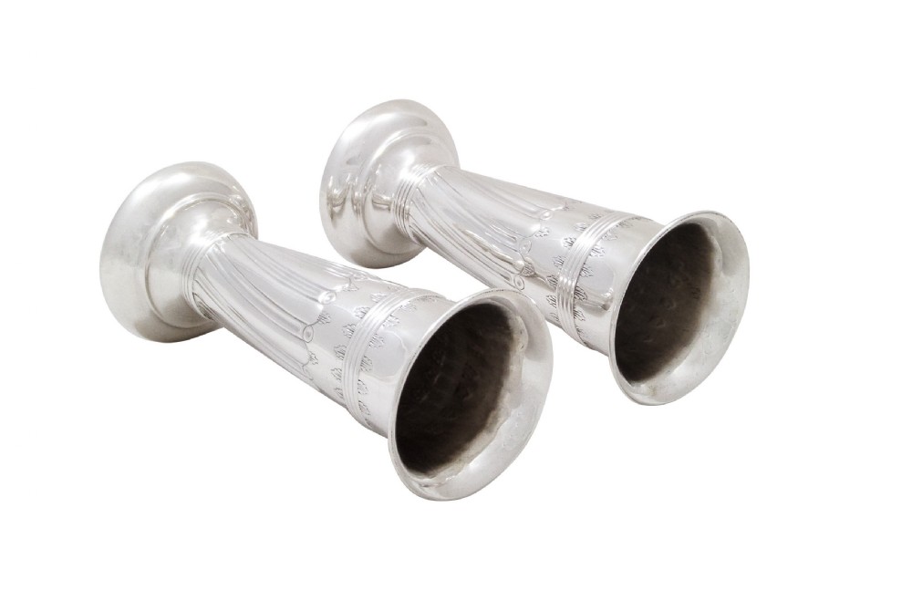 Pair of Antique Edwardian Sterling Silver 4 1/2