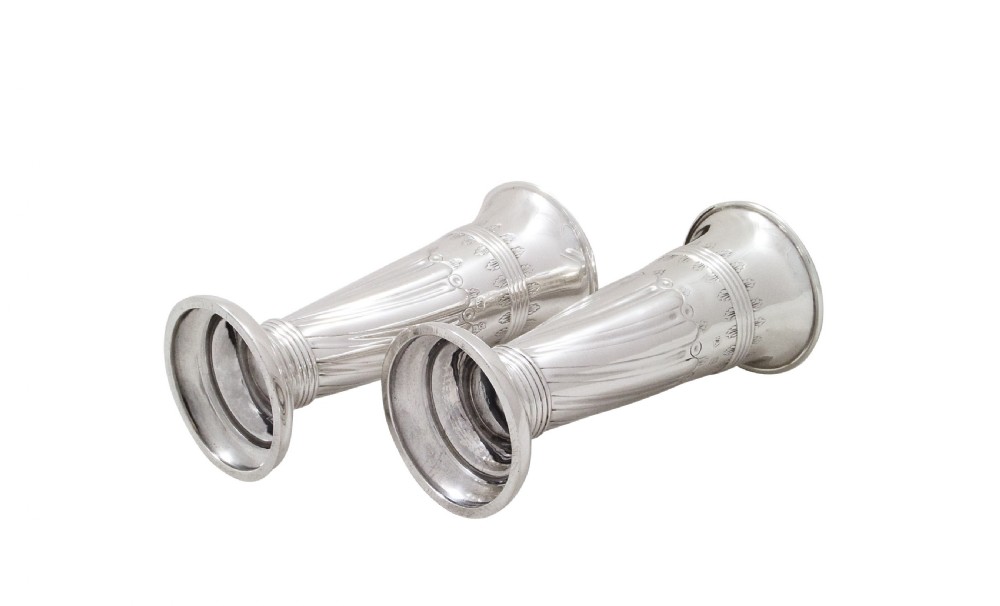 Pair of Antique Edwardian Sterling Silver 4 1/2