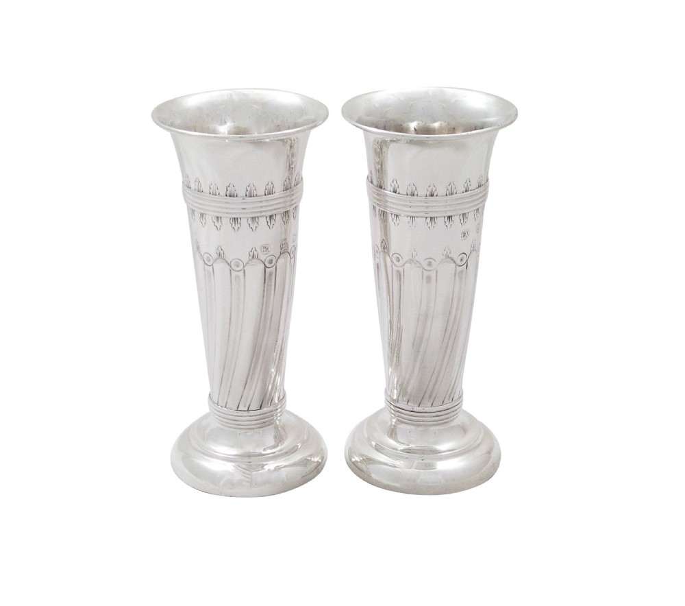 Pair of Antique Edwardian Sterling Silver 4 1/2
