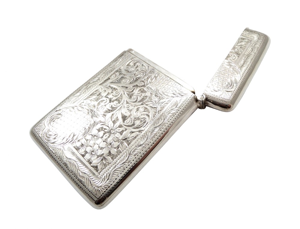 Antique Edwardian Sterling Silver Card Case 1907 View II