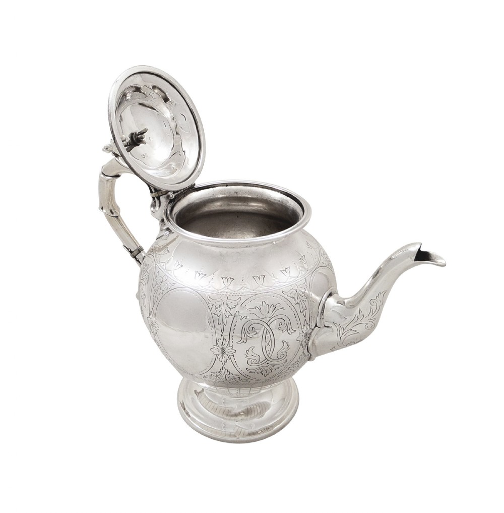 Antique Victorian Sterling Silver Teapot 1874 View II