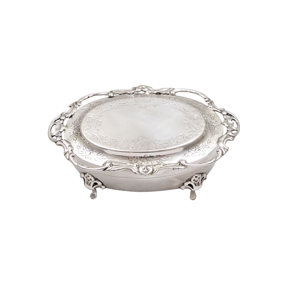 Antique Edwardian Sterling Silver Trinket Box 1907