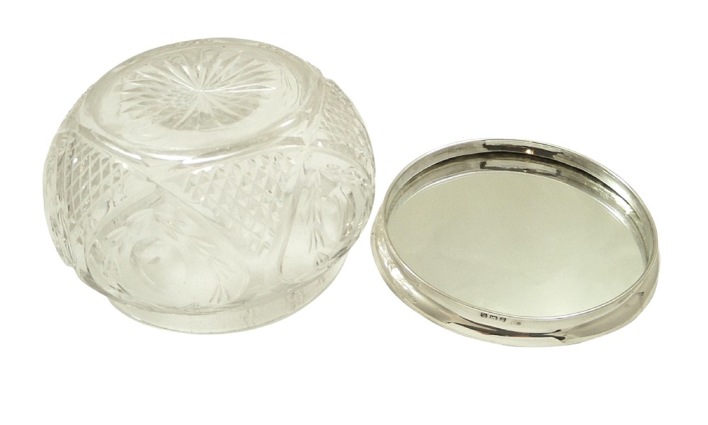 Large Antique Sterling Silver & Tortoiseshell Vanity Jar 1923 View VI