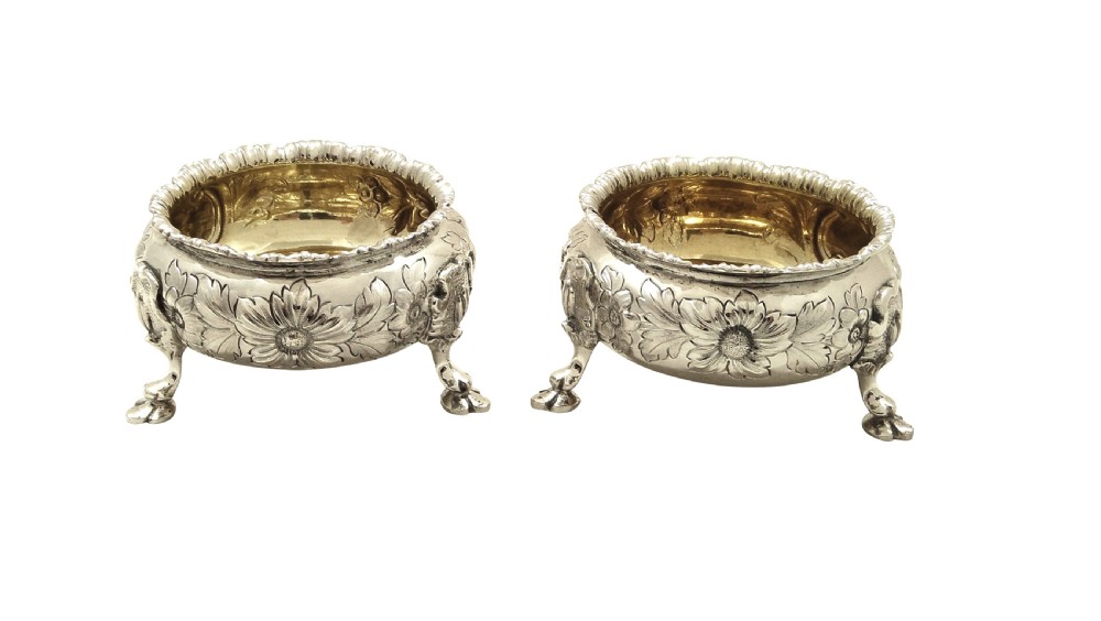 Pair of Antique Victorian Sterling Silver Salts 1869/1870 View IV