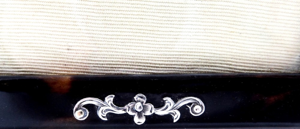 Antique Victorian Tortoiseshell & Sterling Silver Photo Frame 1895 View VI