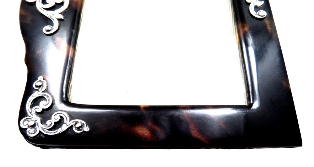 Antique Victorian Tortoiseshell & Sterling Silver Photo Frame 1895 View VIII