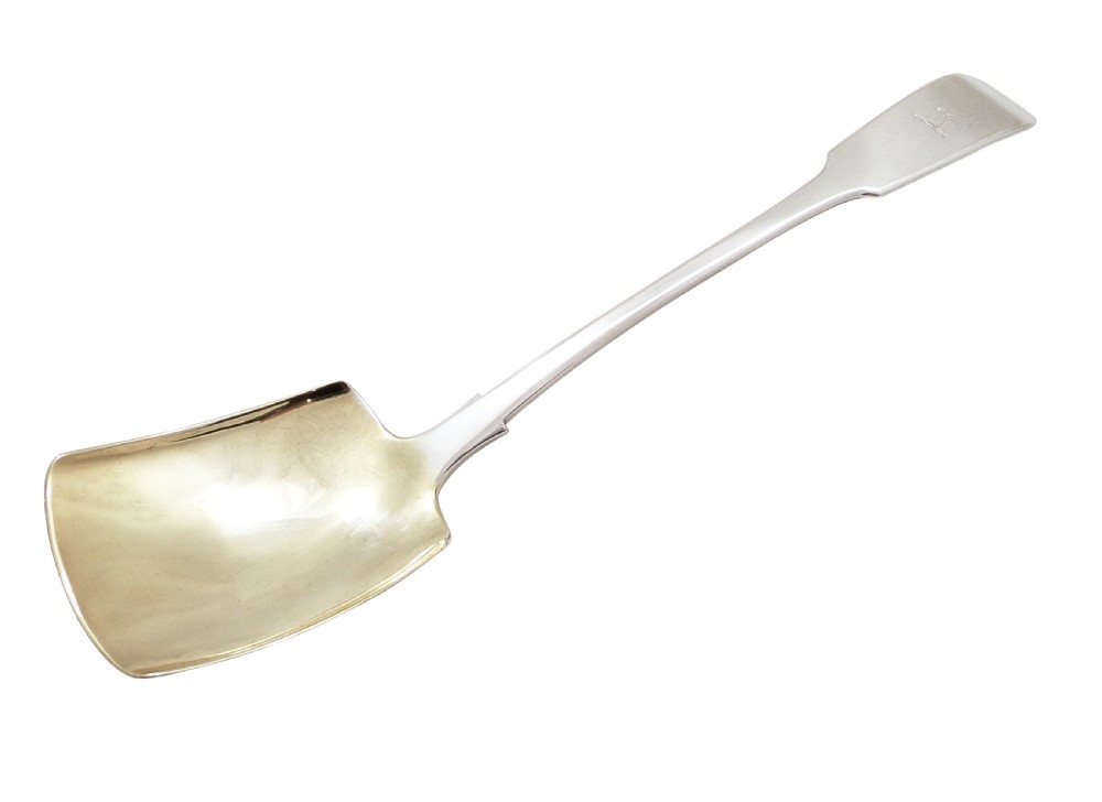 Antique Irish Georgian Sterling Silver Serving Spade 1828 View VIII
