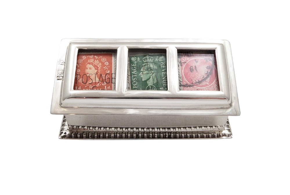 Antique Victorian Sterling Silver Stamp Box 1899 View II