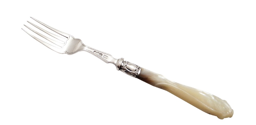 Set of Antique Sterling Silver & Mother of Pearl Fish Knives and Forks for 6 - 1921 View X