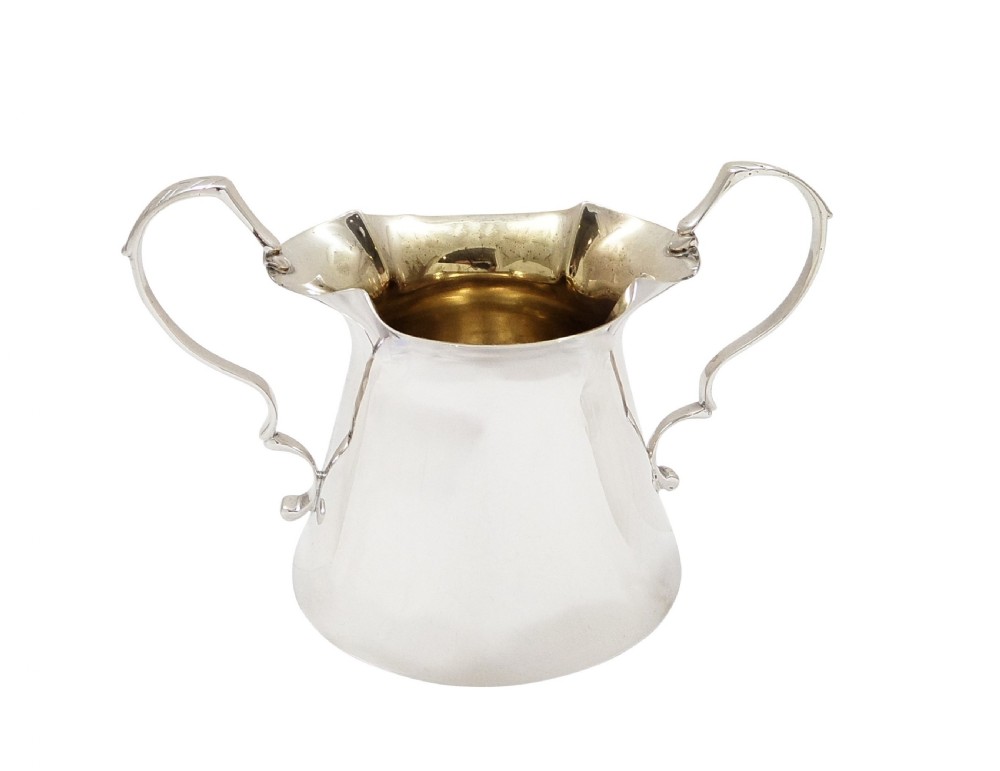 Antique Edwardian Sterling Silver 'Milk Churn' Jug & Bowl 1904 View III