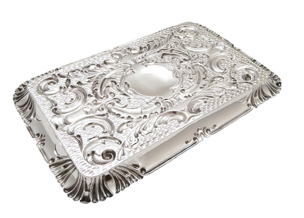 Antique Edwardian Sterling Silver Dressing Tray 1905 View V