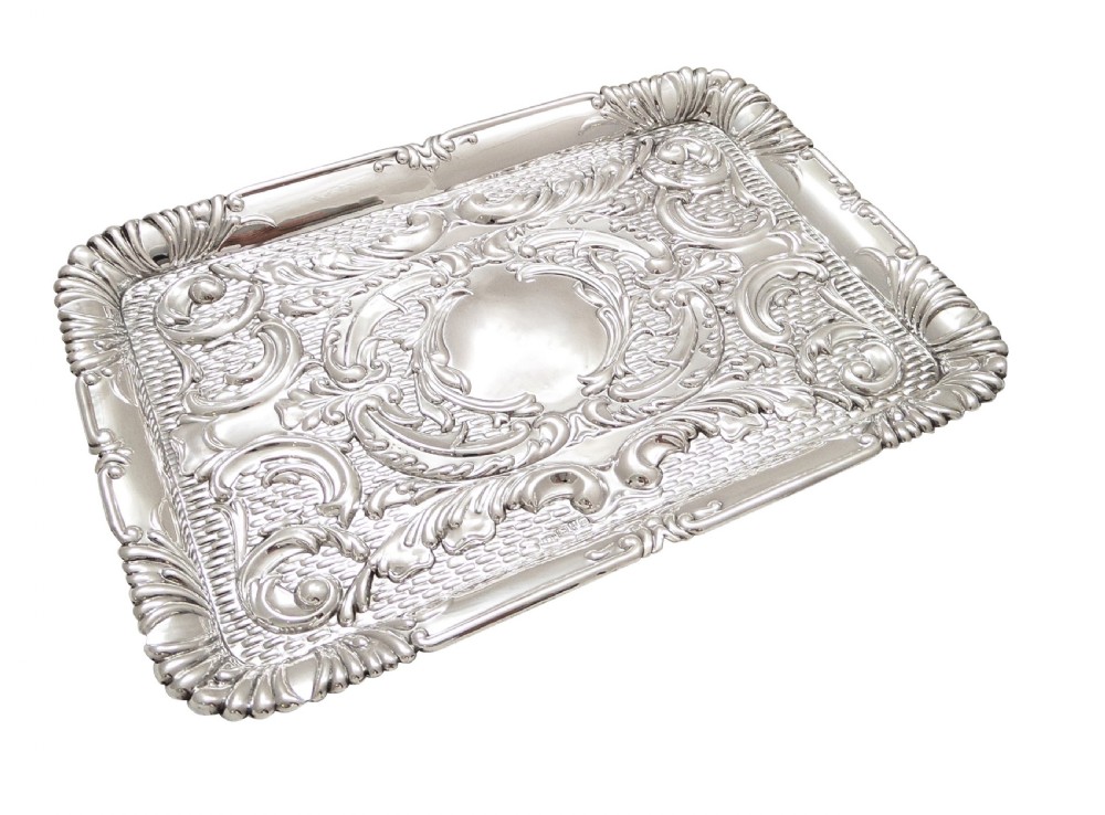 Antique Edwardian Sterling Silver Dressing Tray 1905 View VIII