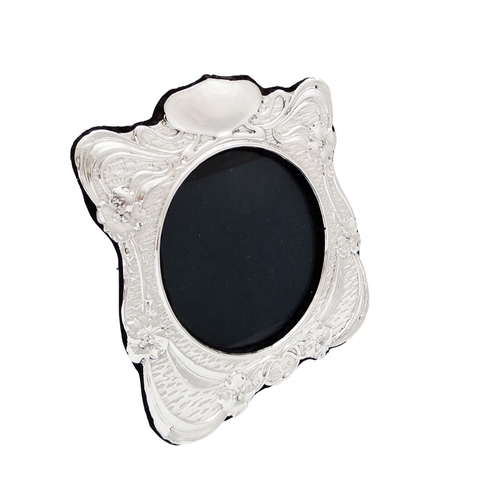 Antique Art Nouveau Sterling Silver Photo Frame 1904