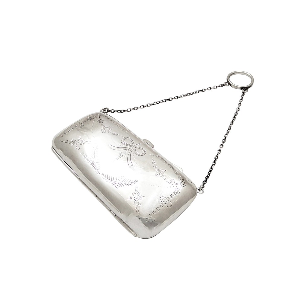 Antique Sterling Silver Purse 1919