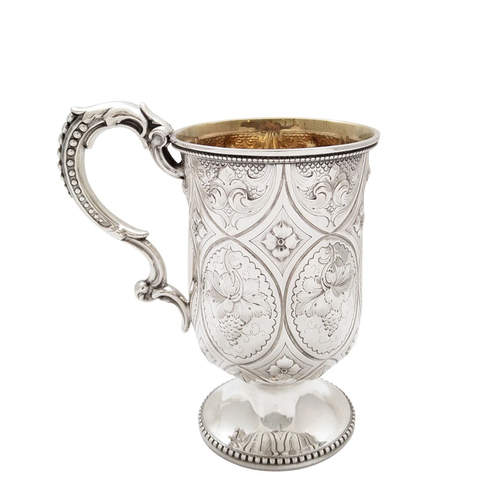 Antique Victorian Sterling Silver Christening Mug / Tankard 1892
