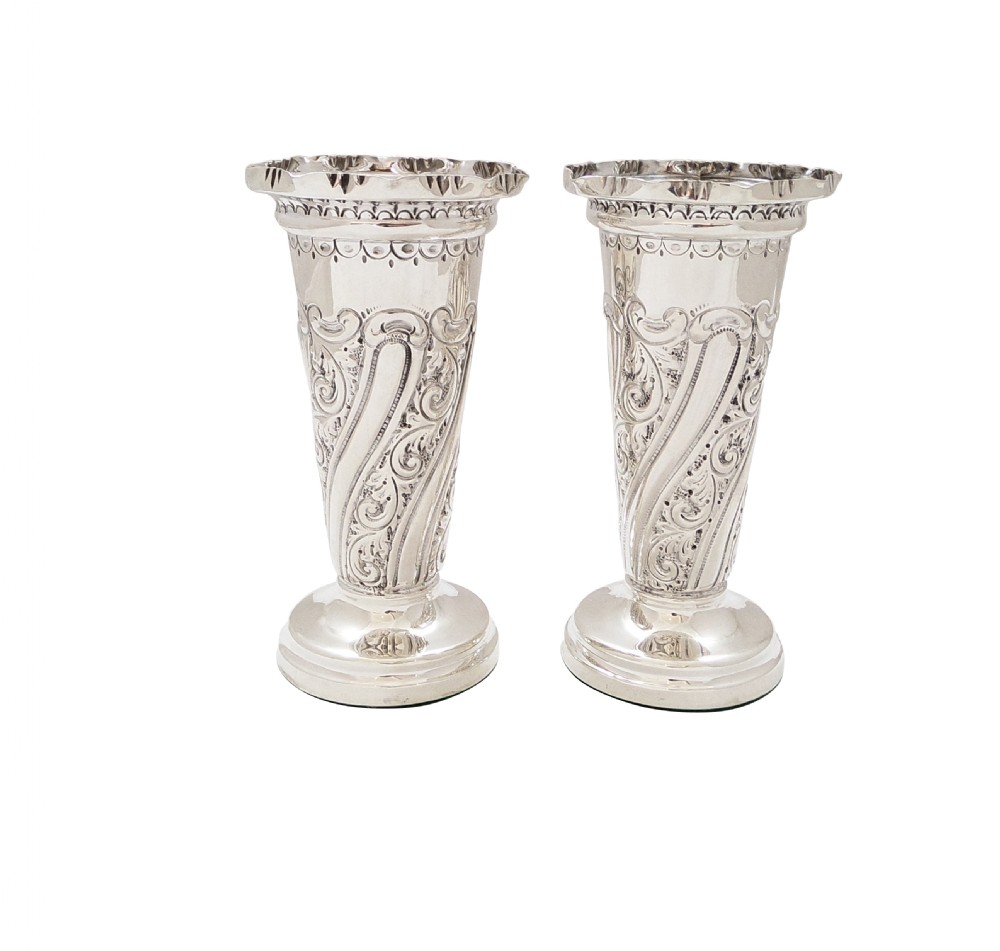 Pair of Antique Victorian Sterling Silver 5 1/2