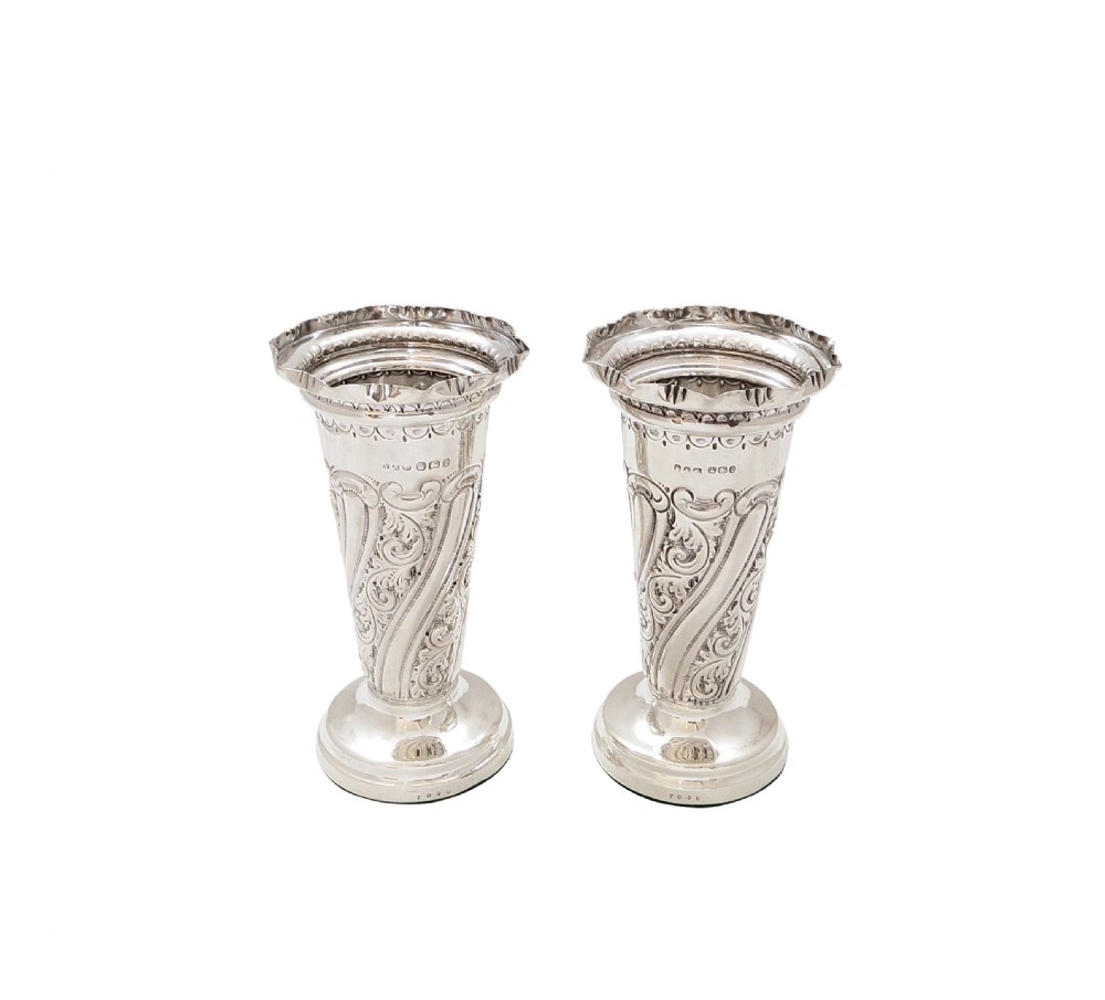 Pair of Antique Victorian Sterling Silver 5 1/2