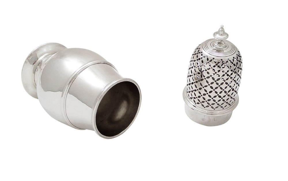 Antique Irish Georgian Sterling Silver Sugar Caster/Shaker - Dublin 1798 View II