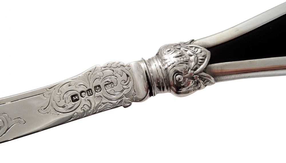 Antique Victorian Sterling Silver & Tortoiseshell Letter Knife 1856 View VII