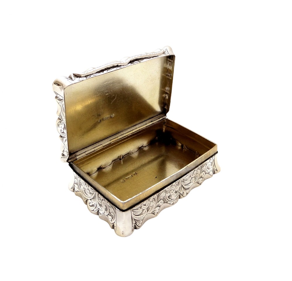 Antique Victorian Sterling Silver Snuff Box 1852 View III
