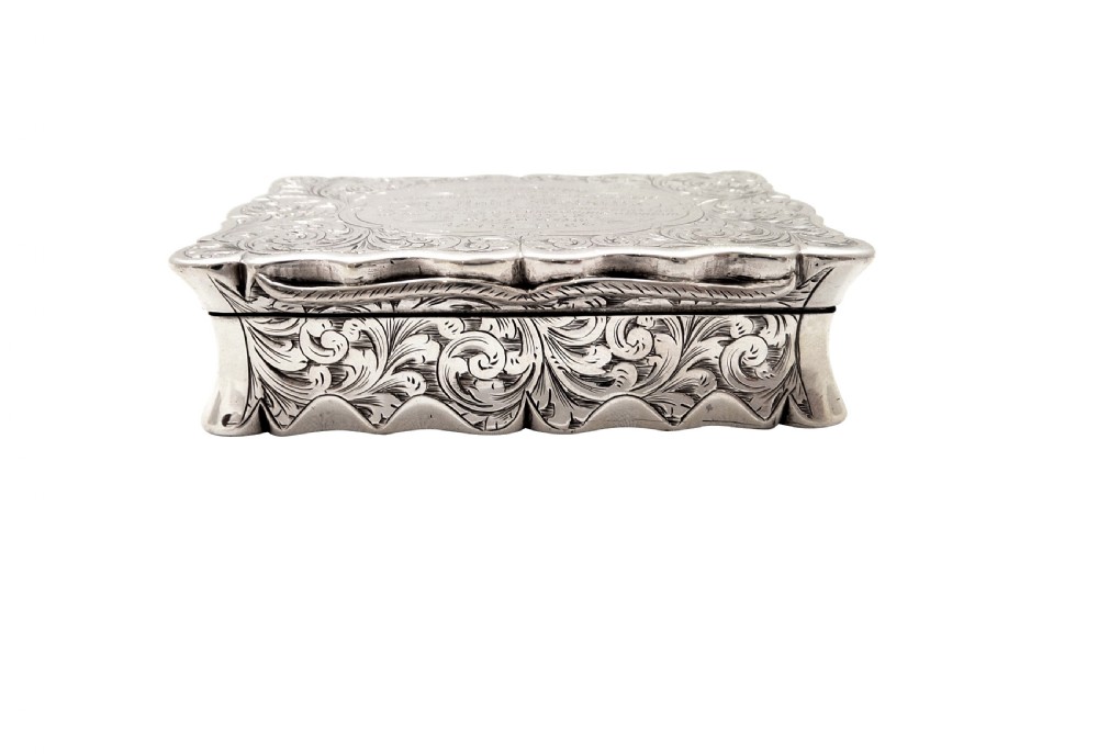 Antique Victorian Sterling Silver Snuff Box 1852 View VI