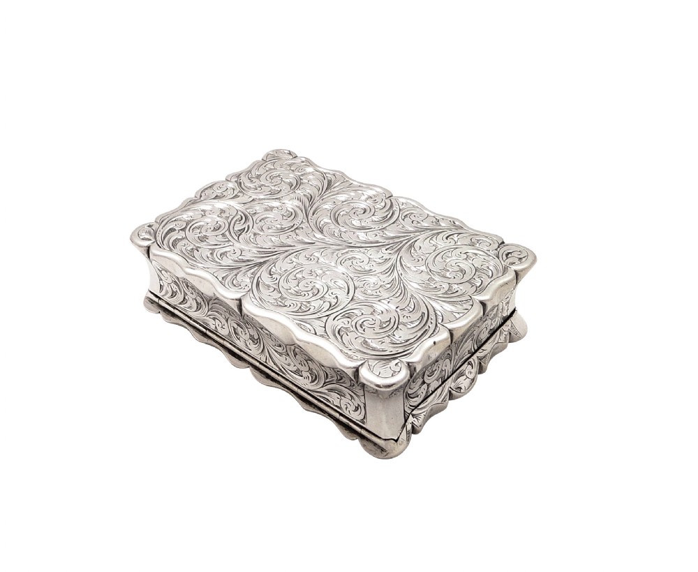 Antique Victorian Sterling Silver Snuff Box 1852 View VIII
