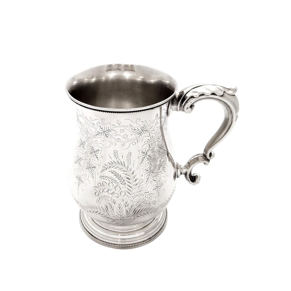 Antique Victorian Sterling Silver Pint Tankard - Exeter 1881