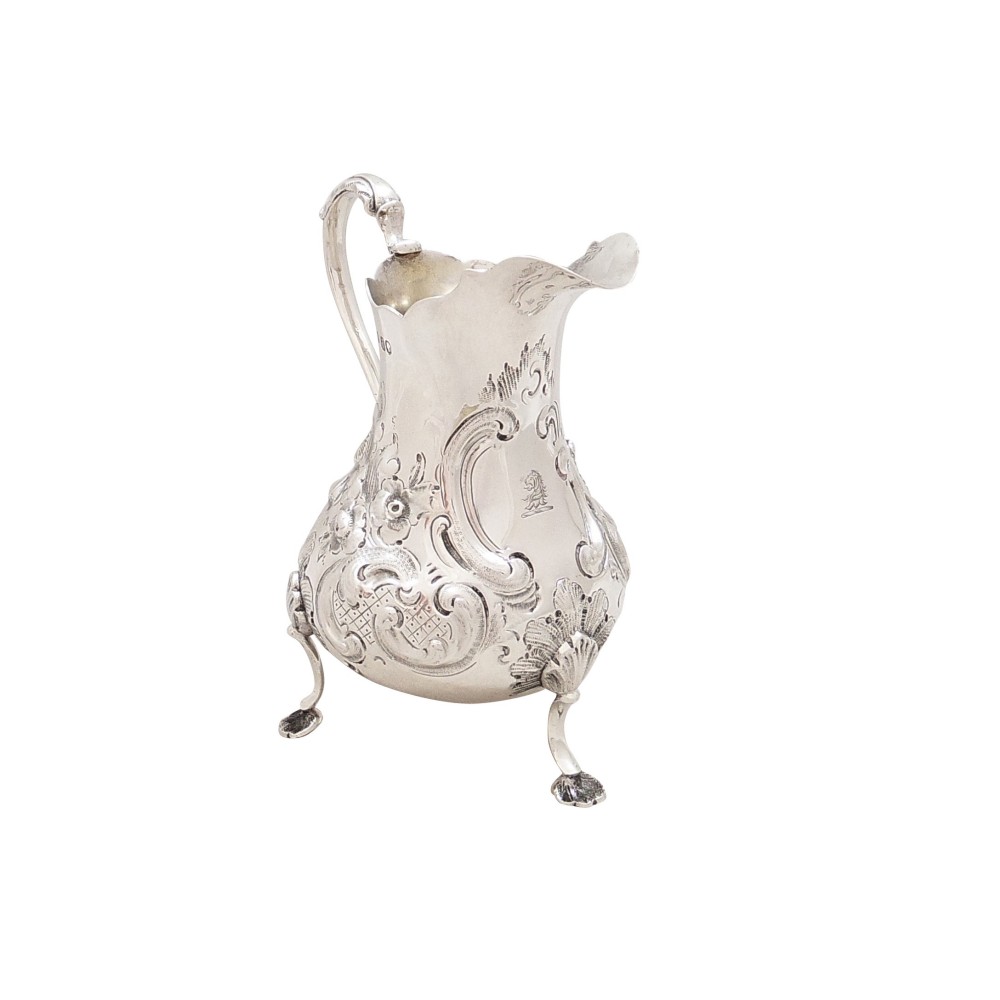 Antique Victorian Sterling Silver Jug 1856