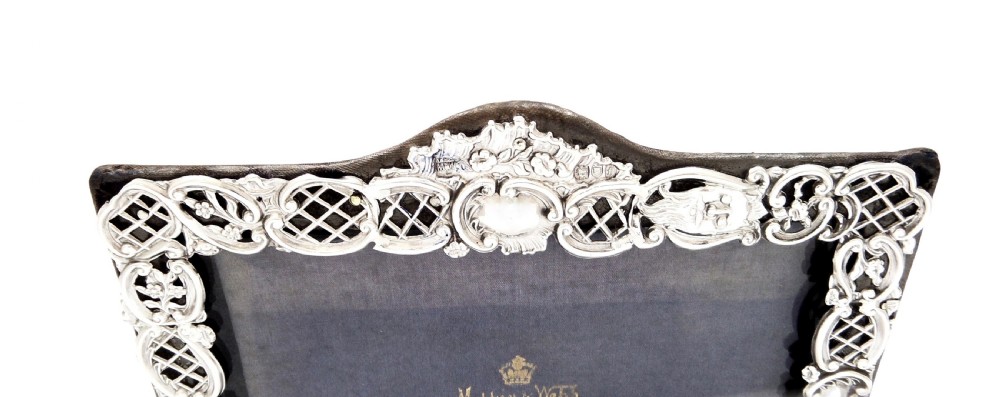Antique Edwardian Sterling Silver Landscape Photo Frame 1901 View II