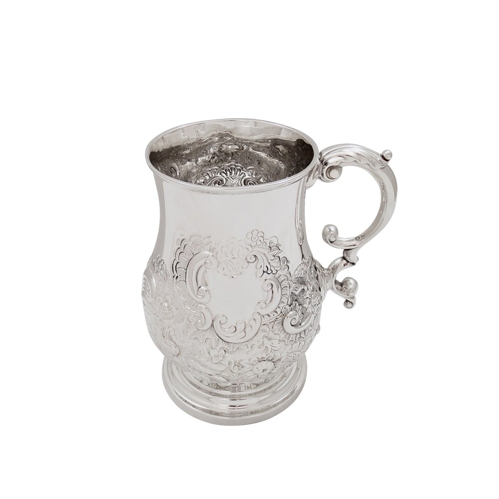Antique Georgian Sterling Silver Pint Tankard / Mug 1821