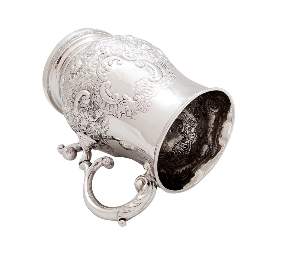 Antique Georgian Sterling Silver Pint Tankard / Mug 1821 View II