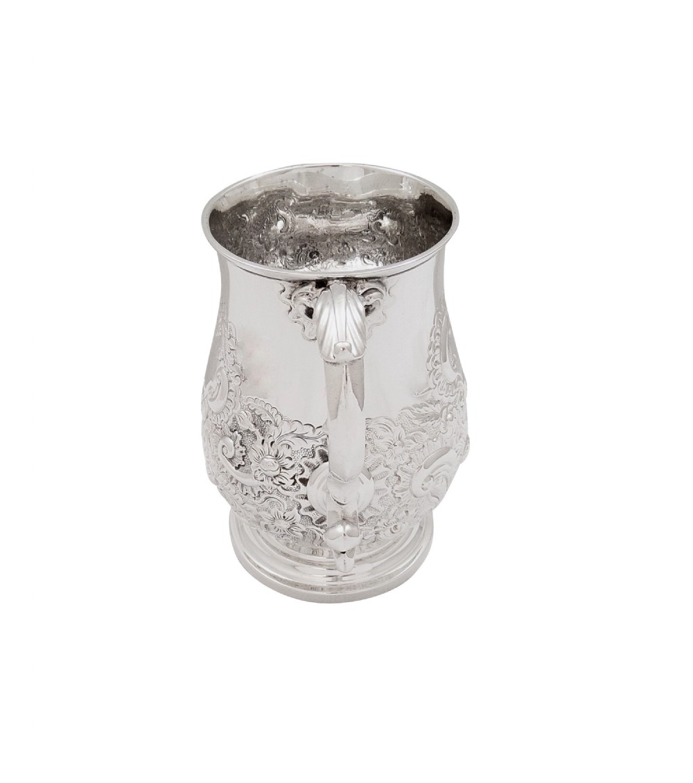 Antique Georgian Sterling Silver Pint Tankard / Mug 1821 View IV
